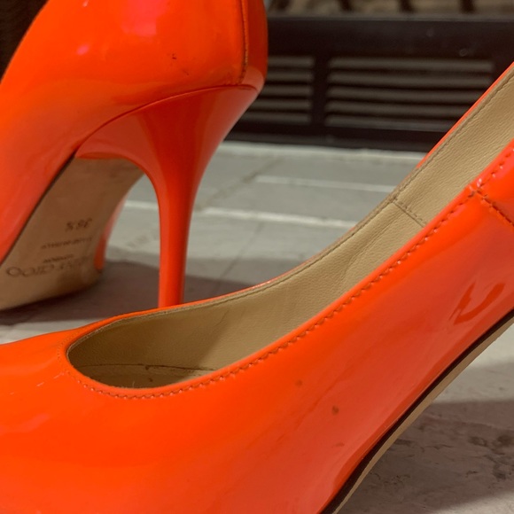 (Jimmy Choo) Orange Romy 100mm Pumps - Picture 11 of 12